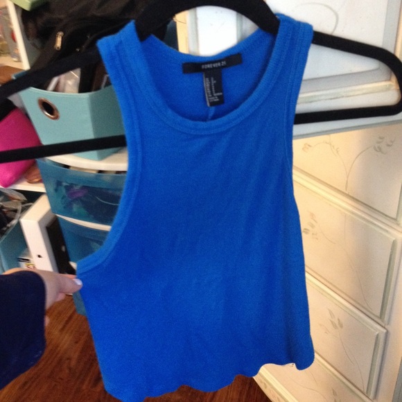 Tops Cobalt Blue Ribbed Tank Poshmark